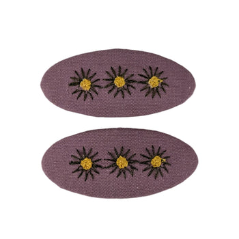 Sweet Floral Snap Clips Purple